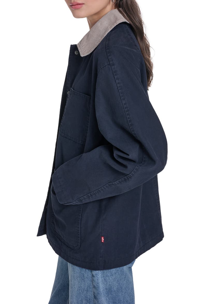 Contrast Collar Field Jacket, Alternate, color, NAVY