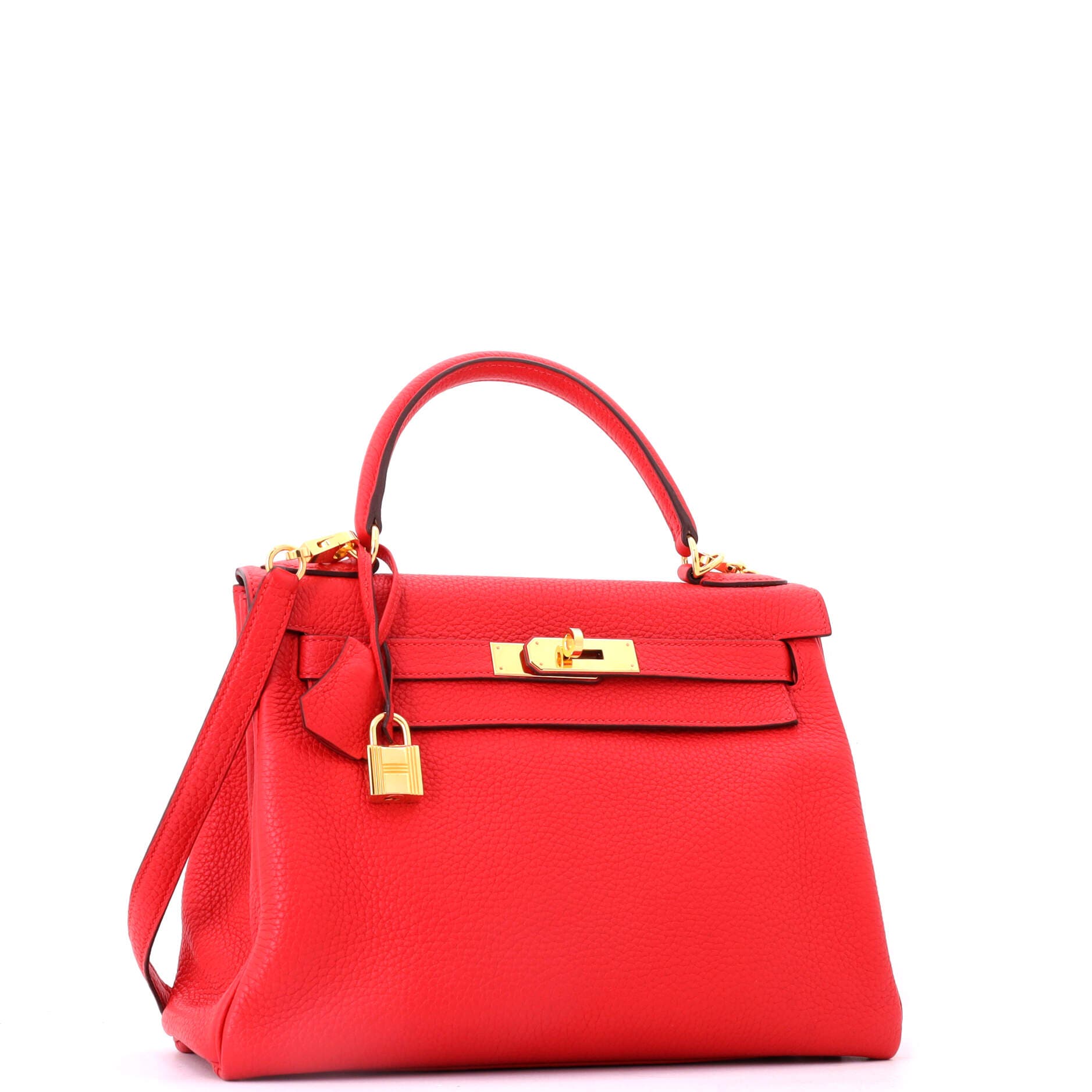 Kelly Handbag Red Clemence with Gold Hardware 28, Alternate, color, Rouge Tomate