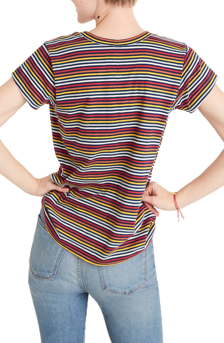Madewell Rainbow Stripe Ex-Boyfriend Tee, Alternate, color,