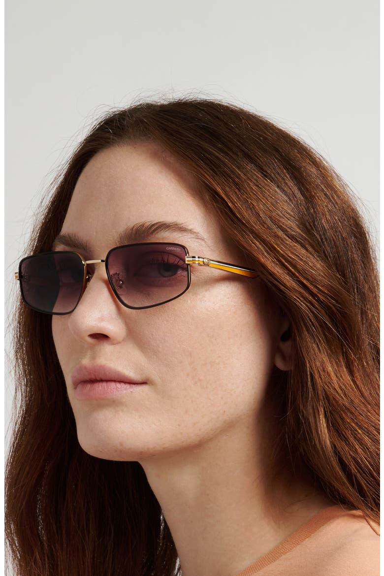 53mm Rectangular Sunglasses, Alternate, color, GOLD OCHRE/ PINK DS