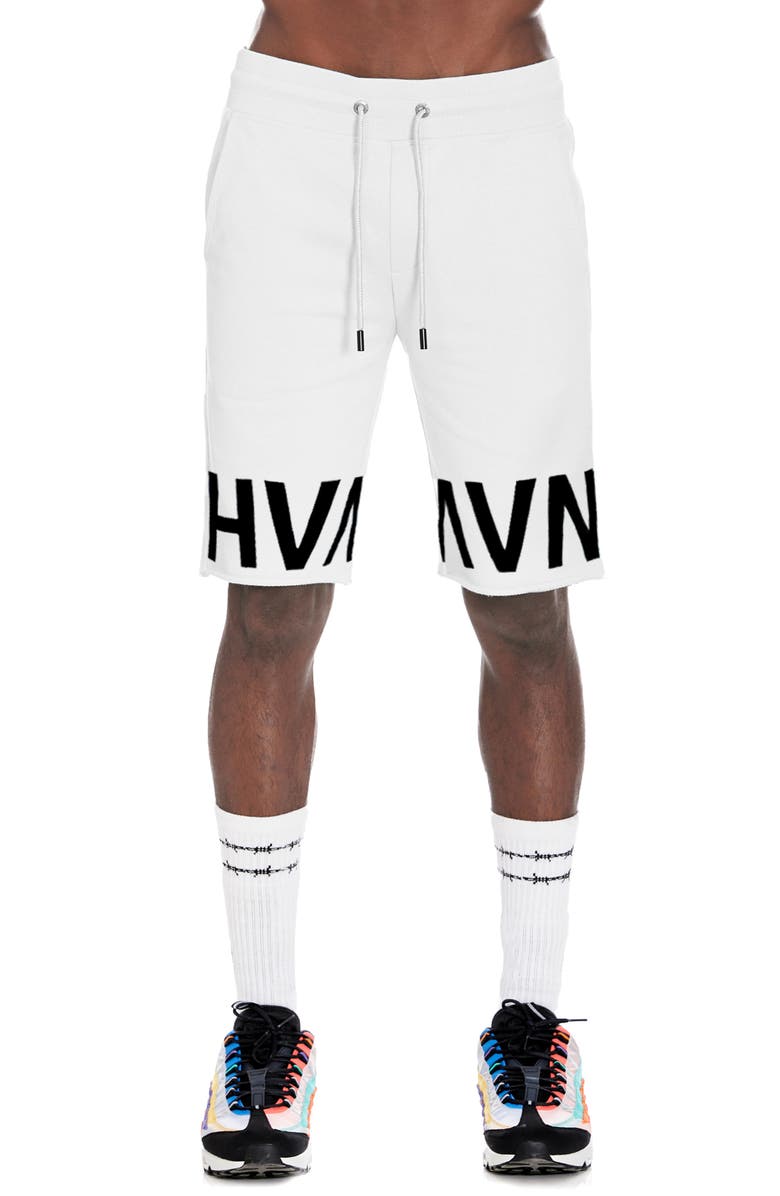 HVMAN French Terry Sweat Shorts, Main, color, White
