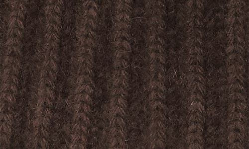 Portolano Cashmere Ribbed Cuffed Beanie In Brown