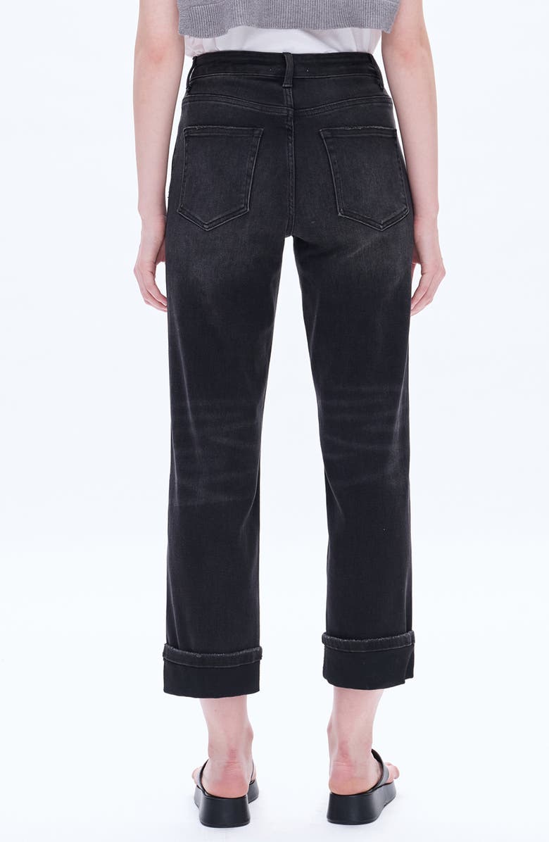 Bayeas High Waist Cuffed Straight Leg Mom Jeans, Alternate, color, 