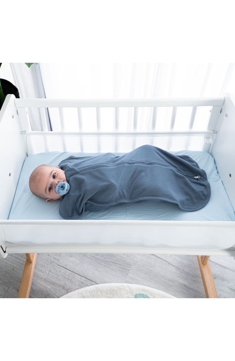 Comfy Cubs Easy Zipper Swaddle Blankets, Alternate, color, Nomadic Blue, Azul