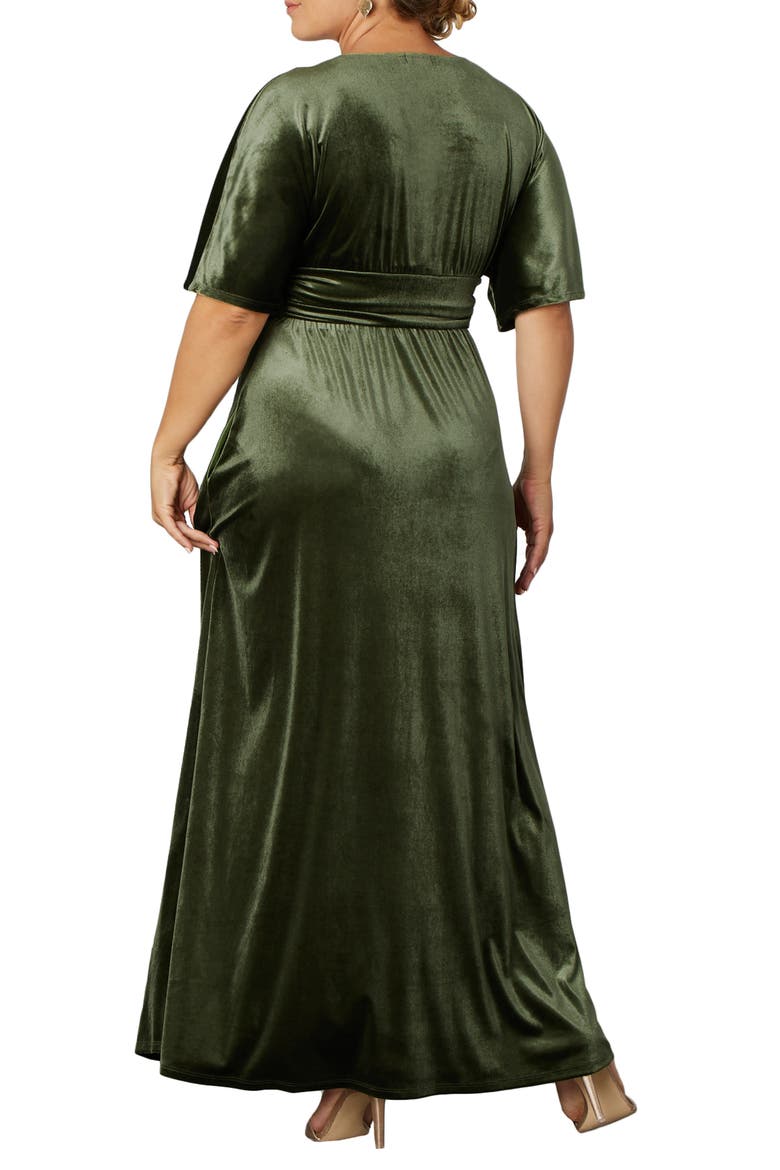 Verona Velvet Gown, Alternate, color, OLIVE