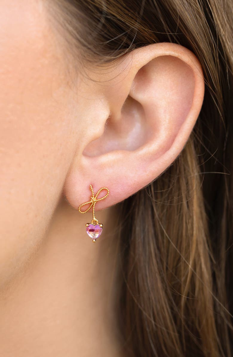 Girls Crew Heartstrings Drop Earrings, Alternate, color, Gold