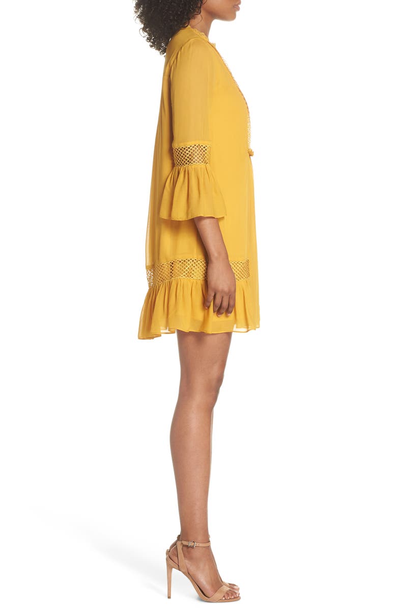 Ever New Embroidered Yoke Trapeze Dress, Alternate, color,