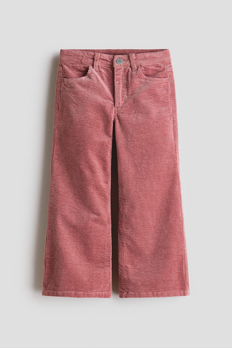 Wide-leg Cotton Corduroy Pants, Alternate, color, Dusty pink