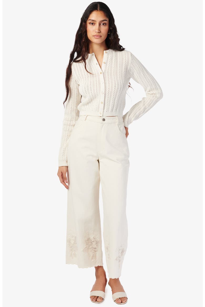 Dresden Pointelle Crop Cardigan, Alternate, color, MACADAMIA