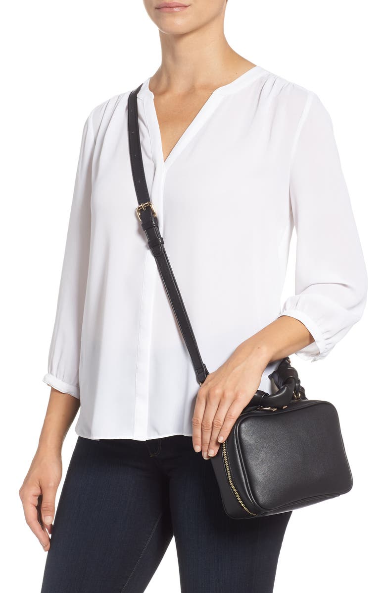 Sole Society Douga Faux Leather Crossbody Camera Bag, Alternate, color,