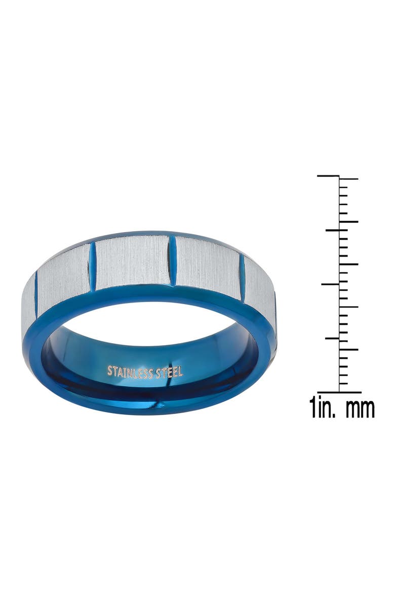 Men's Two-Tone Stainless Steel Band Ring, Alternate, color, BLUE