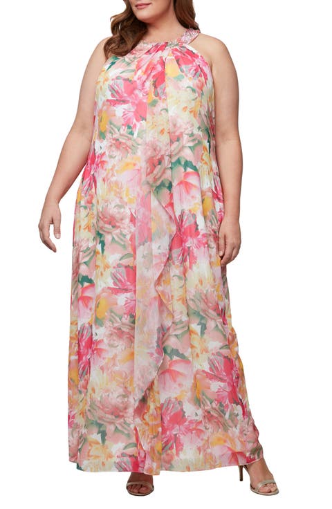 ワンピース [overdueflair] FLORAL HALTER DRESS DODHRUBEWKL Summer Dresses for Women 2022 Allover Floral
