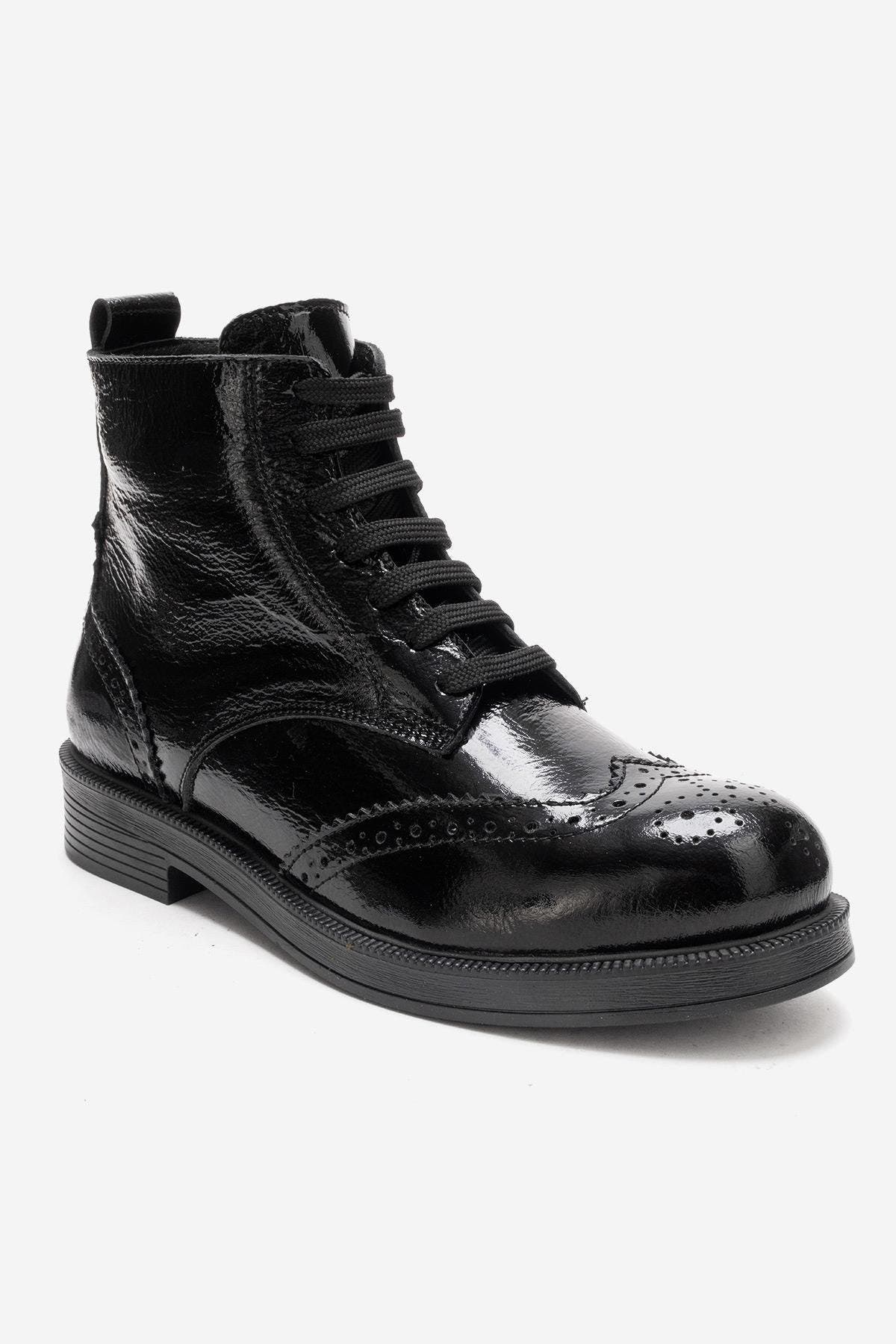 Forever & Always Shoes Nelvy Leather Boot, Alternate, color, Black Patent