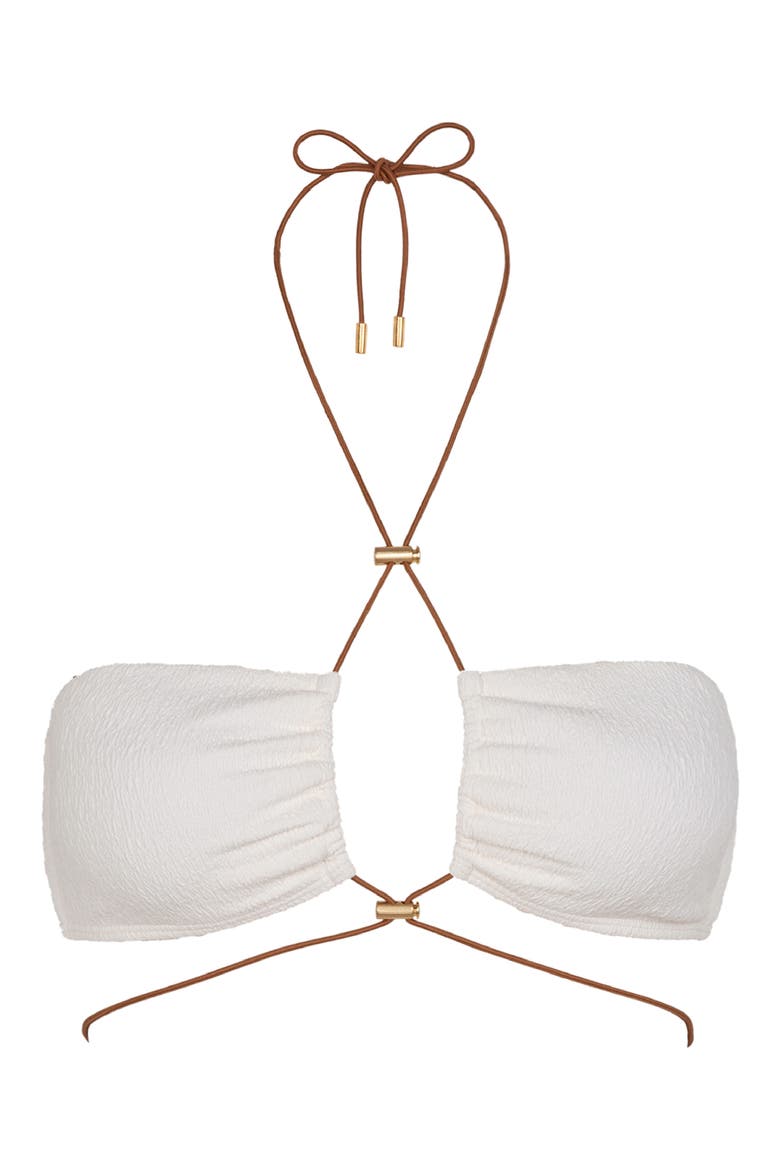 Pixie Alain Bandeau Bikini Top, Alternate, color, OFF WHITE