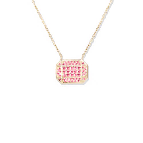 Campbell + Charlotte Spark Emerald Cut Charm Necklace In Multi