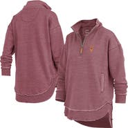 PRESSBOX Women's Pressbox Maroon Arizona State Sun Devils Northfork Sojourn Poncho Quarter-Zip Sweatshirt