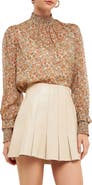 Endless Rose Floral Stripe Long Sleeve Chiffon Blouse