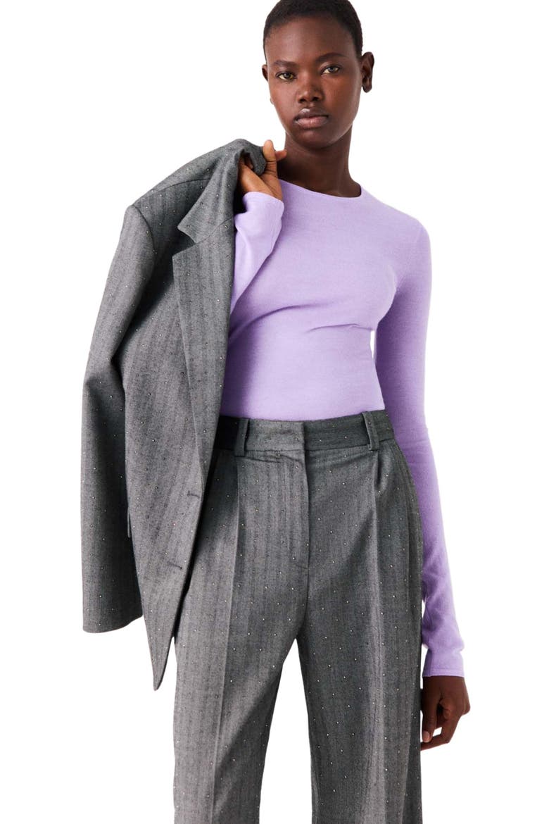 Rhinestone suit trousers, Alternate, color, Grey