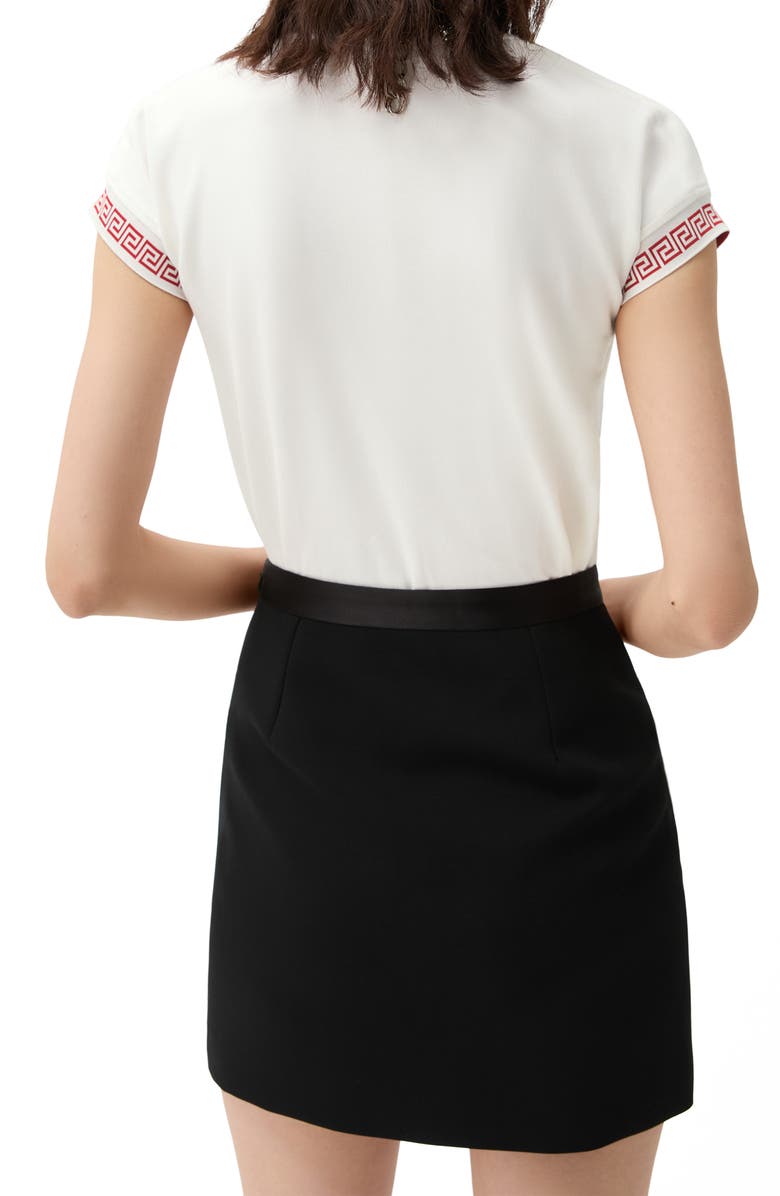 Versace Greca Trim Stretch Cotton Jersey T-Shirt, Alternate, color, Optical White