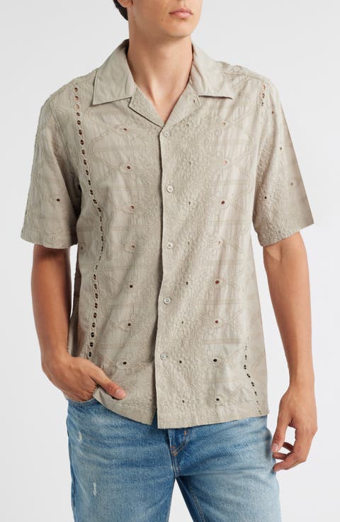 Julio 5392 Eyelet Embroidered Camp Shirt