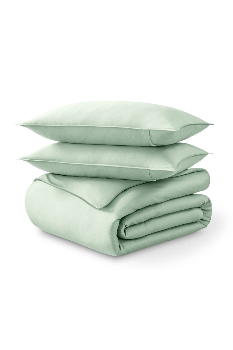 400 Thread Count Organic Cotton Sateen Duvet Cover and Sham Set, Main, color, Willow