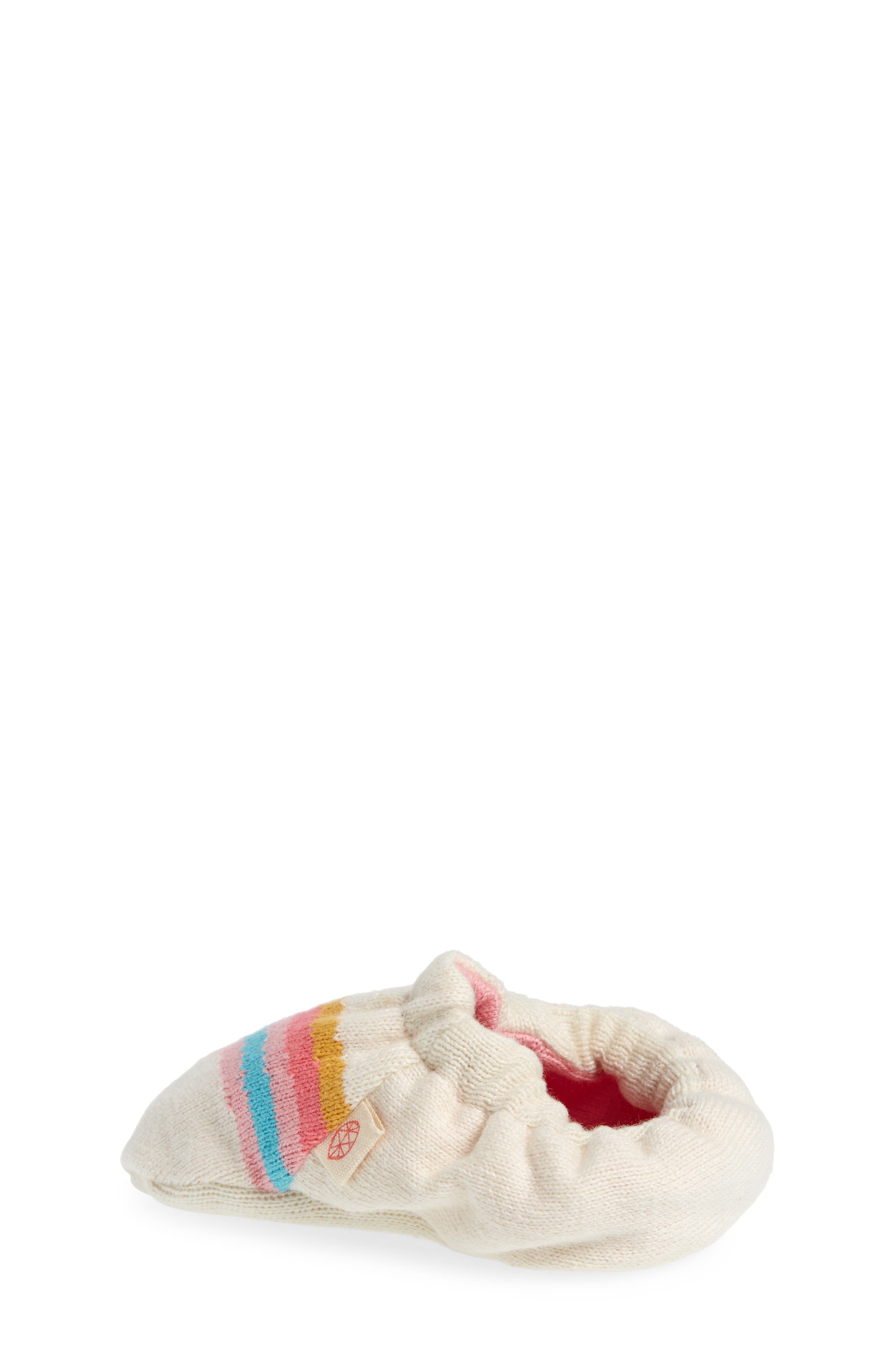 Rainbow Knit Crib Shoe, Alternate, color, PINK