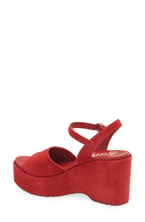 Pedro Garcia Danila Ankle Strap Platform Wedge Sandal In Poppy Castoro