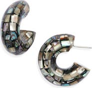 NEST Jewelry Abalone Chunky Hoop Earrings