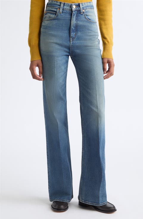 The Crease High Waist Flare Leg Jeans
