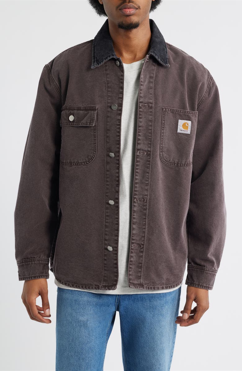 Carhartt Work In Progress Mitch Cotton Canvas Shirt Jacket, Main, color, Palisander