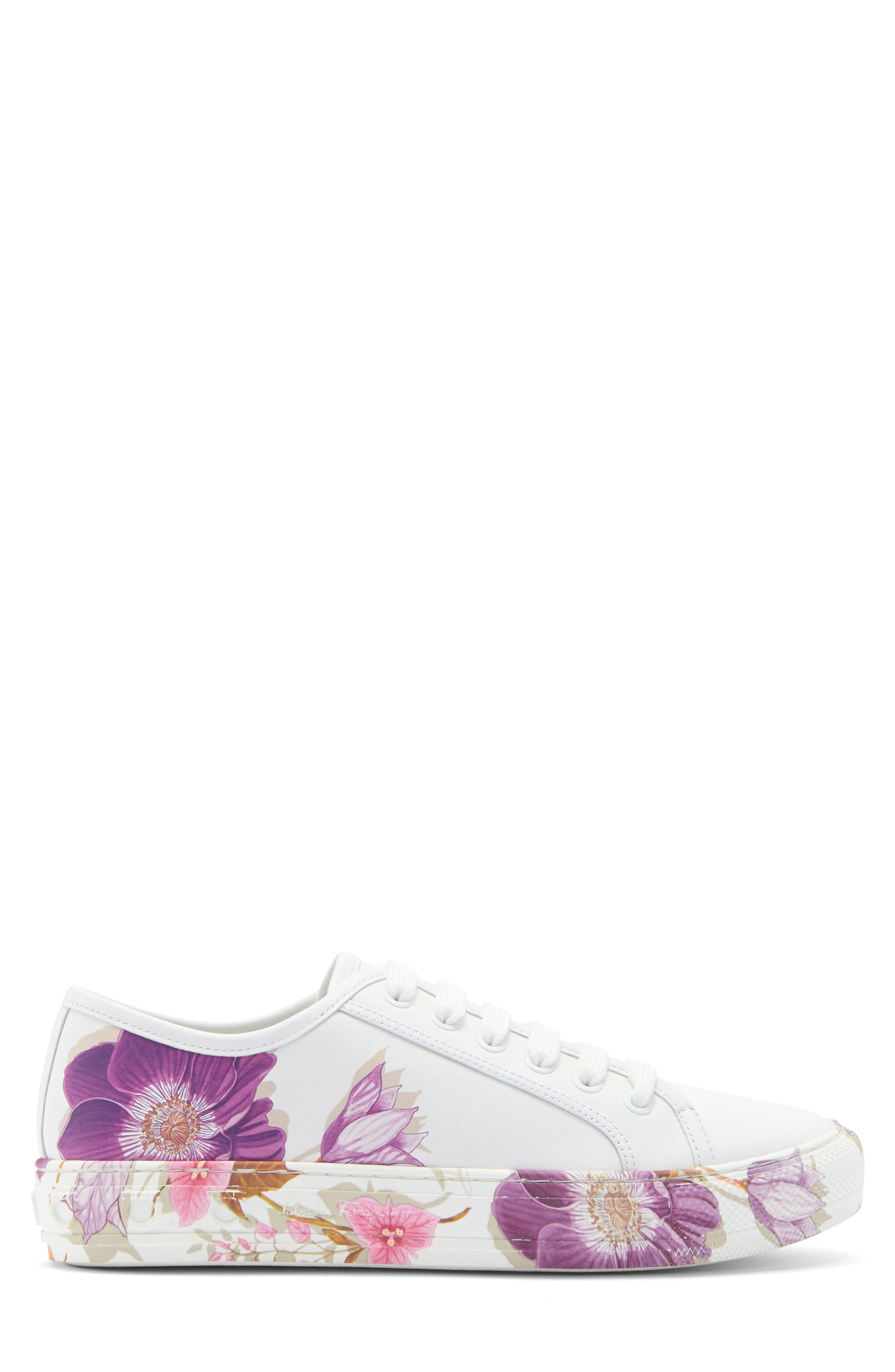 FERRAGAMO Borg Floral Print Low Top Sneaker, Alternate, color, 