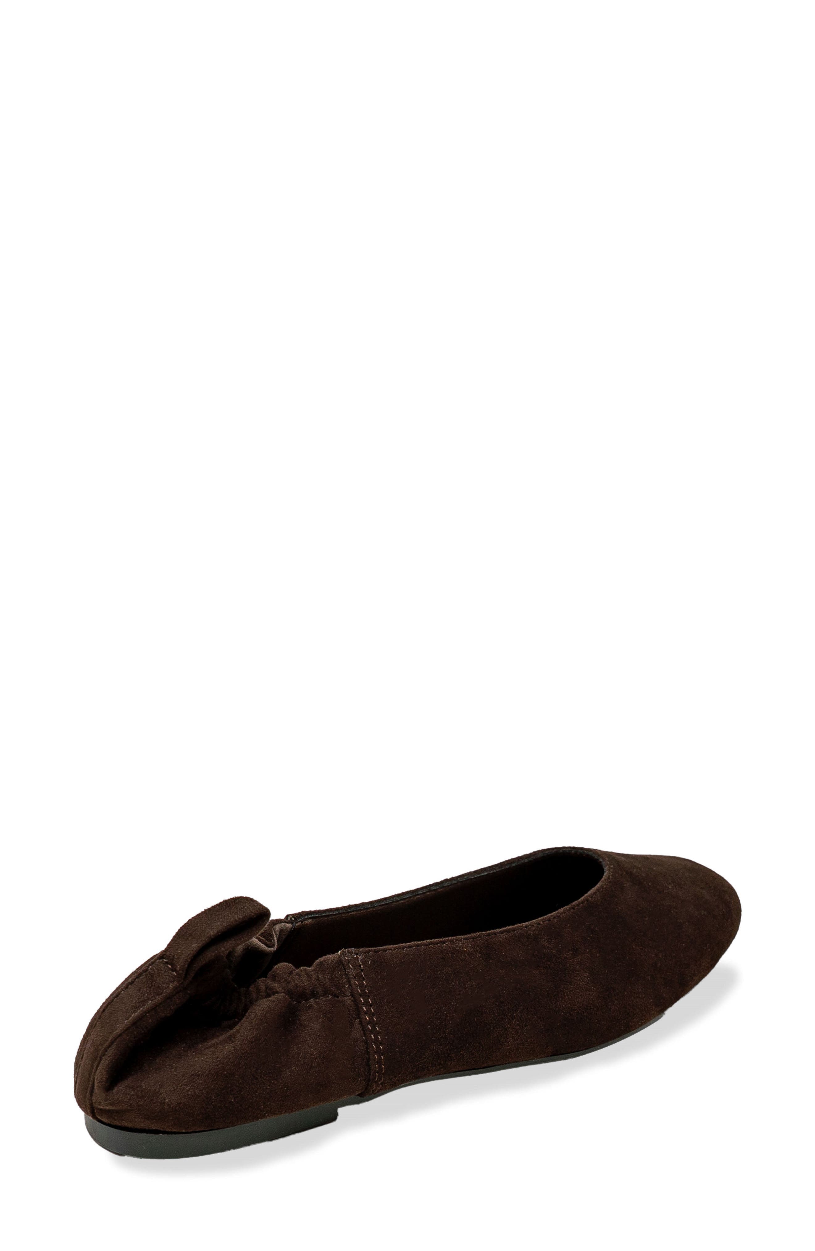 Namari Square Toe Leather Flat, Alternate, color, BROWN SUEDE