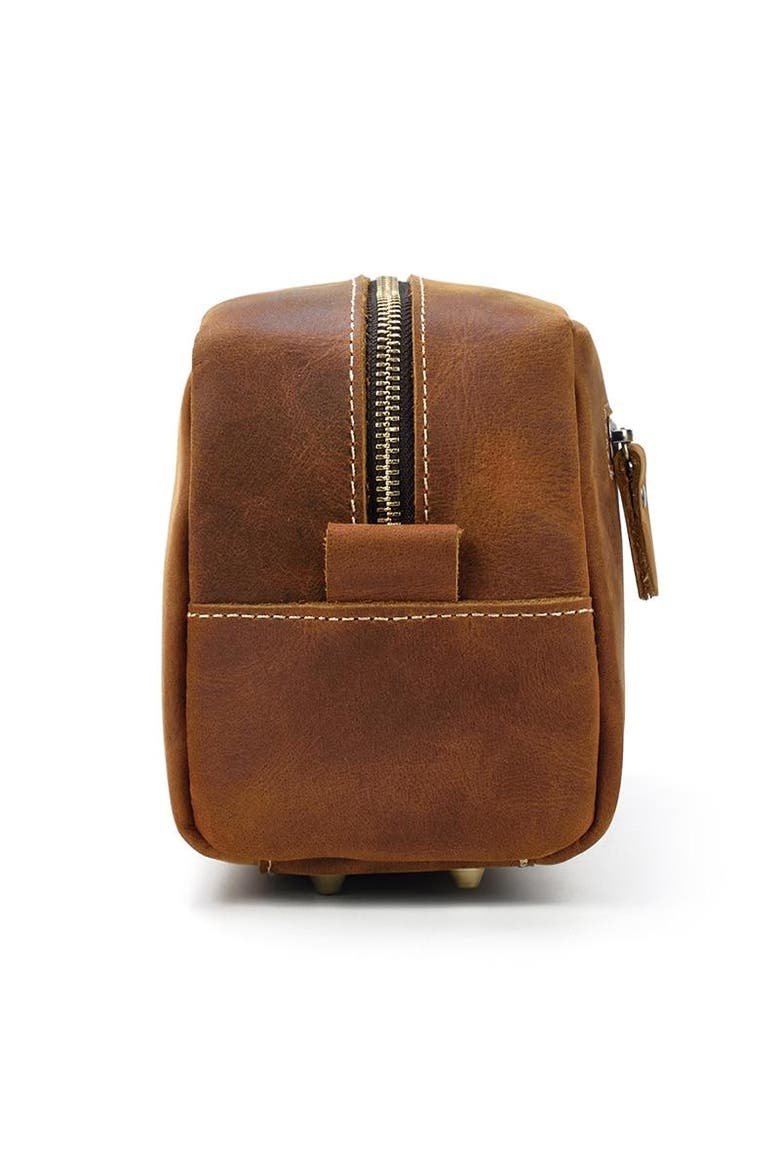 The Wanderer Toiletry Bag | Genuine Leather Toiletry Bag, Alternate, color, Dark Brown