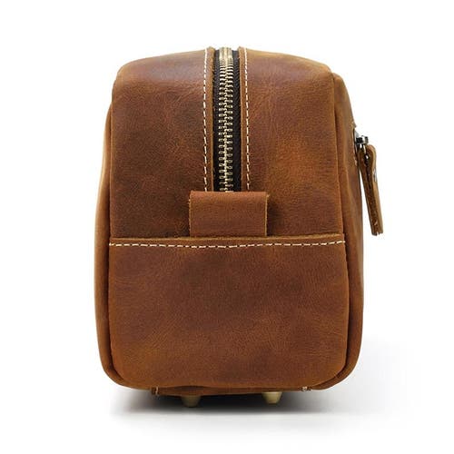 Steel Horse Leather The Wanderer Toiletry Bag | Genuine Leather Toiletry Bag In Brown