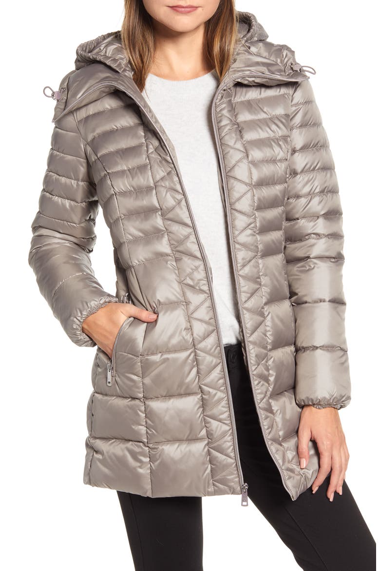 Hooded Packable Puffer Coat, Main, color, THISTLE