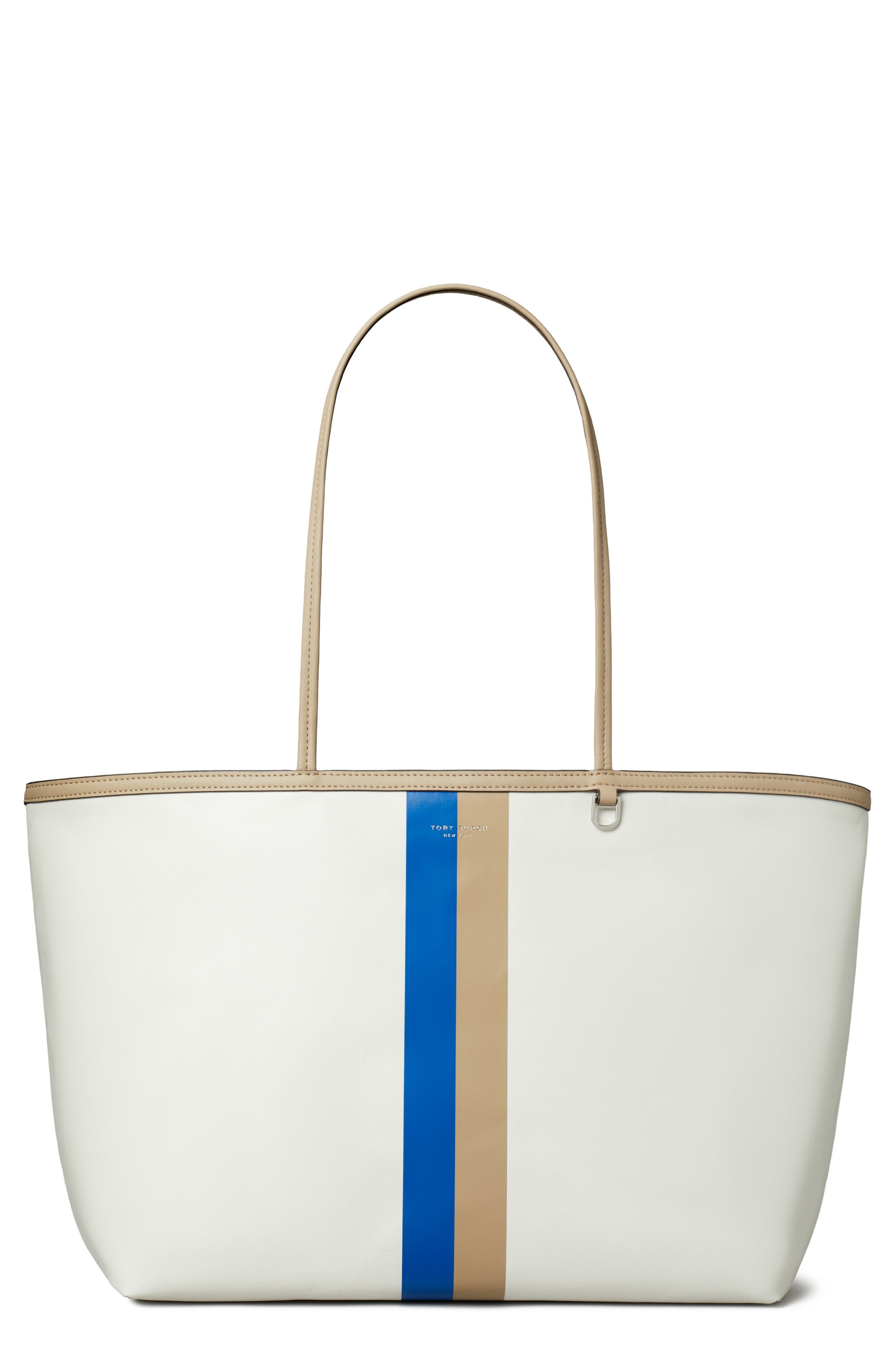 Tory Burch The Racer Tote, Main, color, Bianco