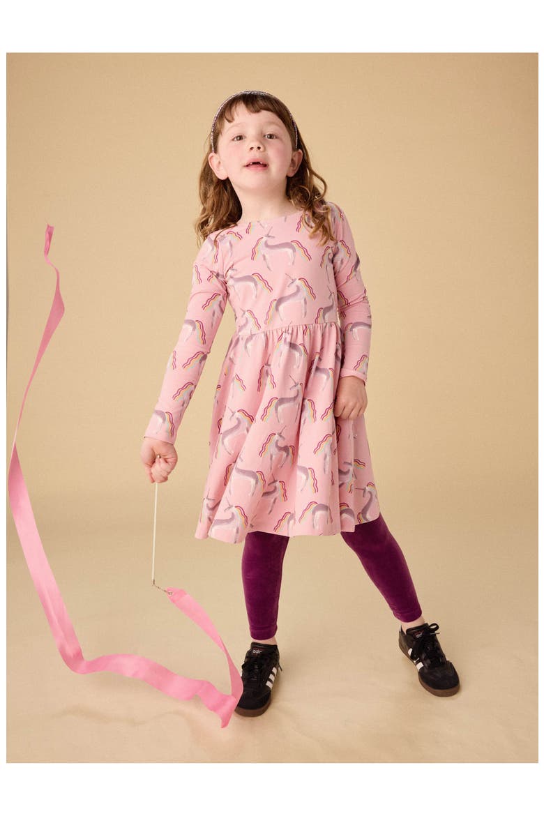 Printed Ballet Dress, Alternate, color, Rainbow Unicorn