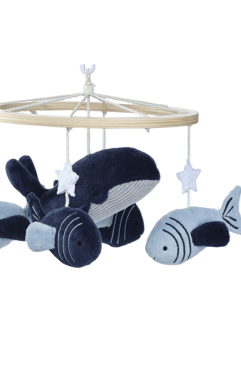 Lambs & Ivy Bubbles & Squirt Whale/Fish Musical Baby Crib Mobile Soother Toy, Alternate, color, Blue