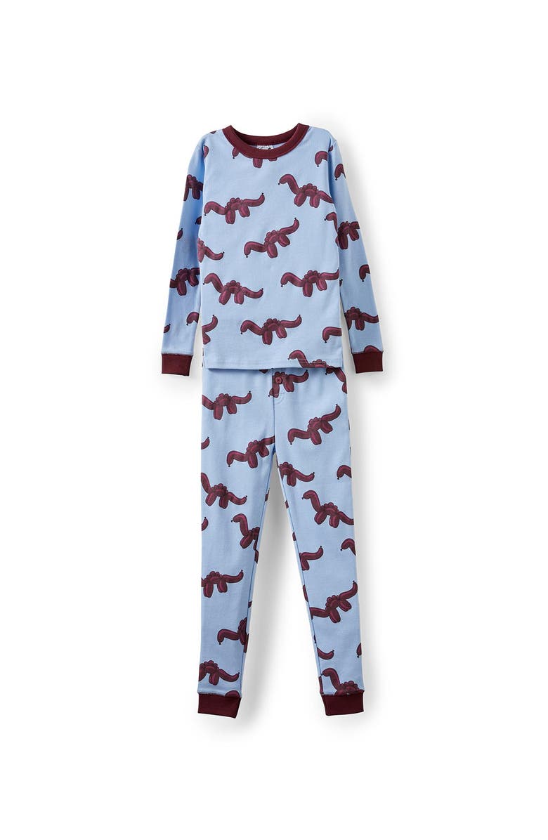 Cotton On Kids Kid's Jesse Long Sleeve Pyjama Set, Main, color, Dawn Blue Balloonasaurus