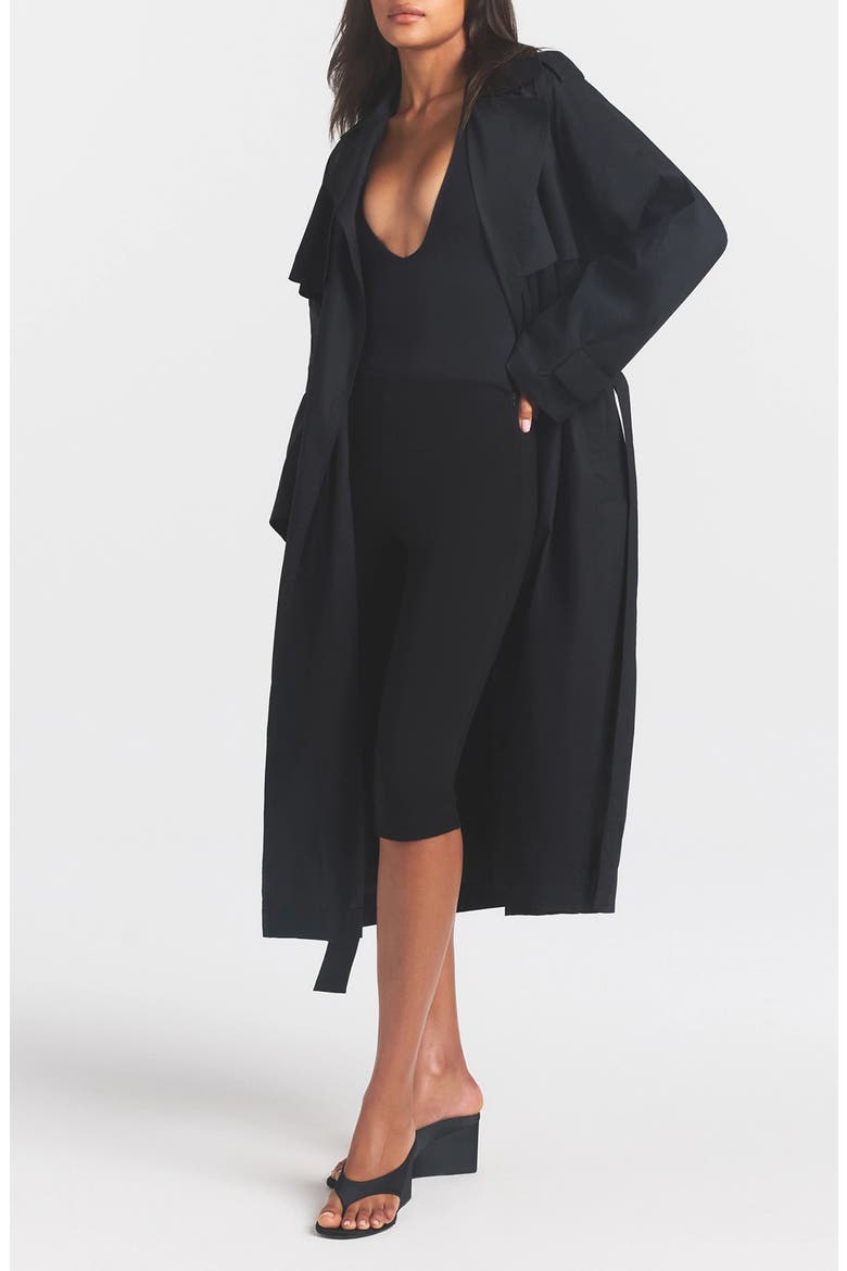 Oversize Trench Coat, Alternate, color, ONYX