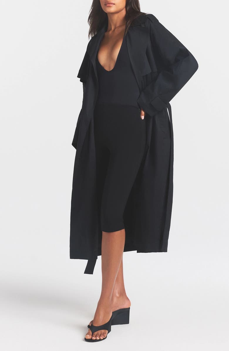 SKIMS Oversize Trench Coat, Alternate, color, Onyx