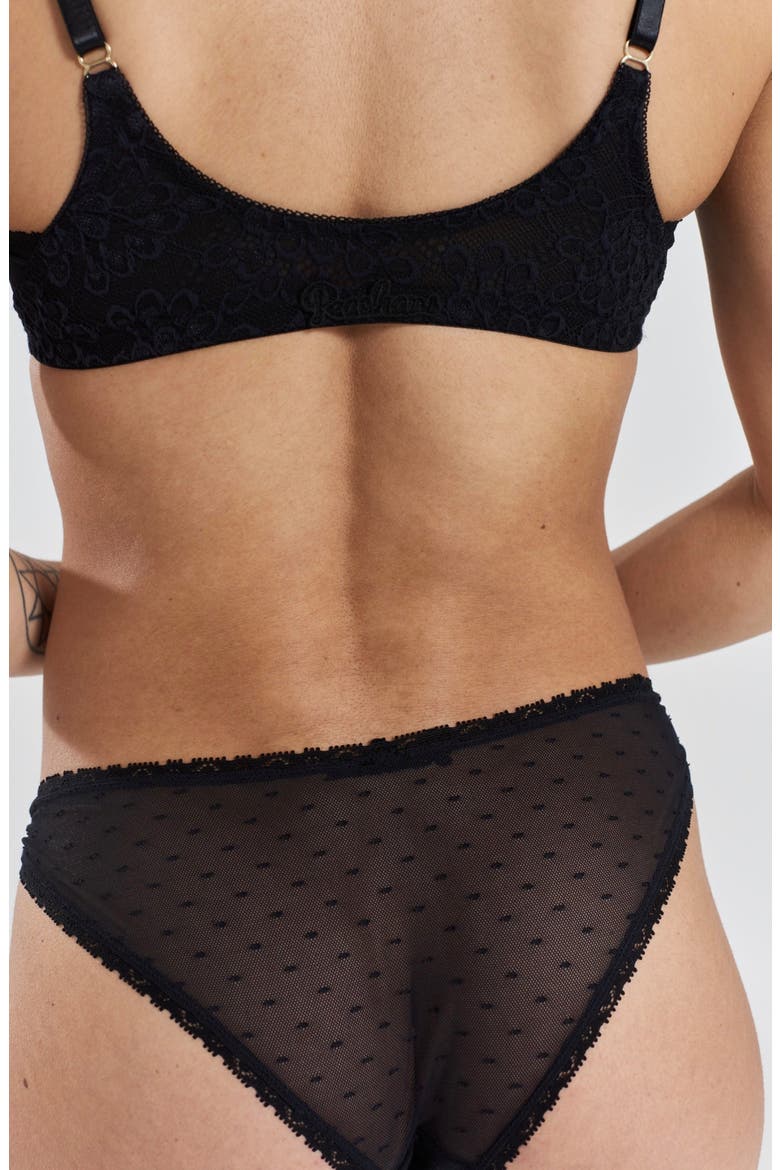Sakura Front-Close Recycled-Lace Underwire Bra, Alternate, color, Volcanic Black