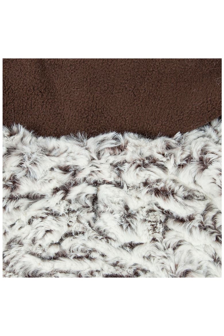 LUXE 'Purrlage' Designer Fur Dog Coat, Alternate, color, WHITE AND BROWN