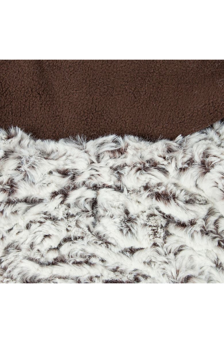 PET LIFE LUXE 'Purrlage' Designer Fur Dog Coat, Alternate, color, White And Brown