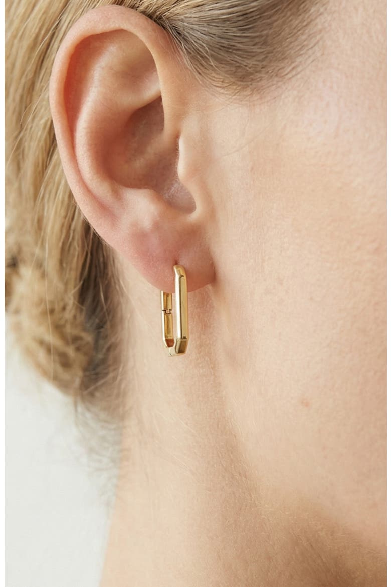 U-Hoop Earrings, Alternate, color, GOLD