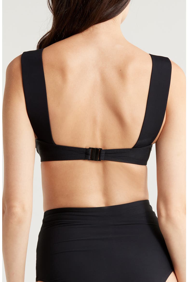 Elle Square Neck Bikini Top, Alternate, color, BLACK