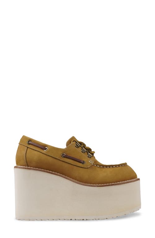 Zigi Shimmie Platform Wedge Loafer In Natural Leather