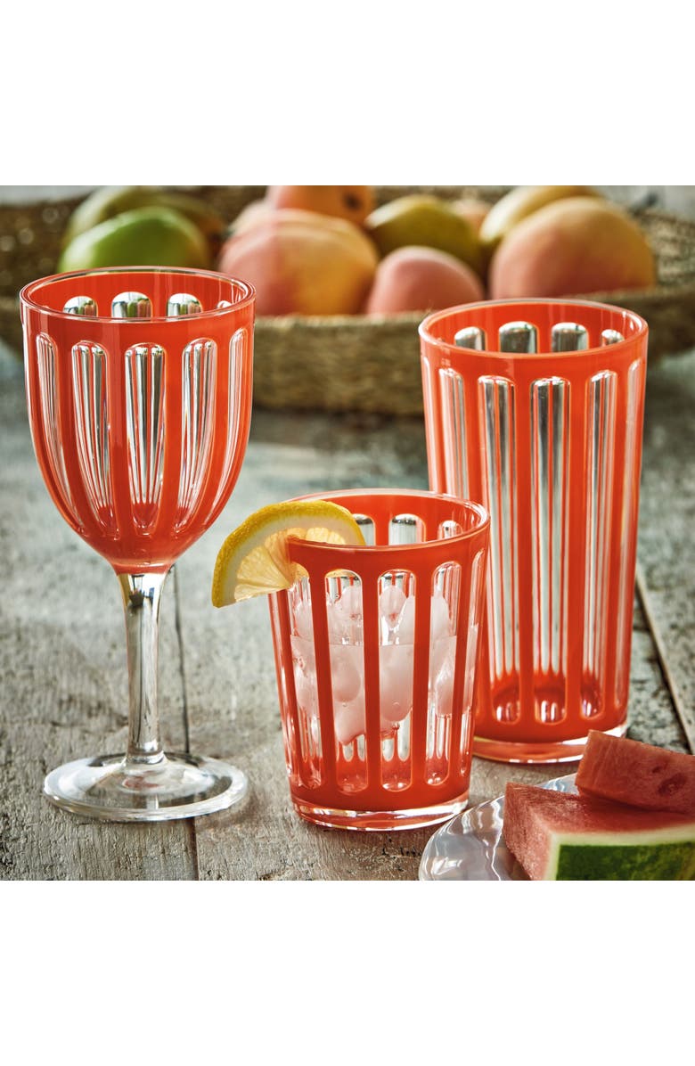 tag Villa Acrylic Orange Wine Glasses - 12oz Everyday Drinkware, Alternate, color, 