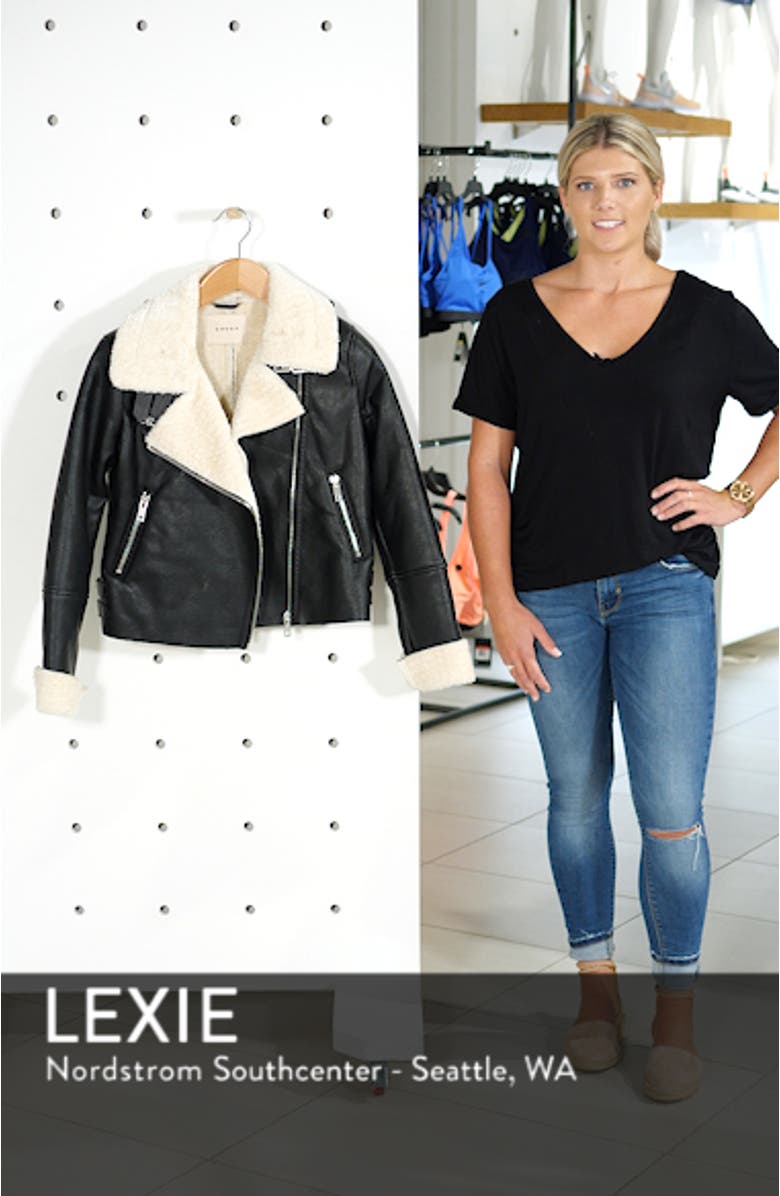 Moto Jacket with Faux Shearling Lining, sales video thumbnail
