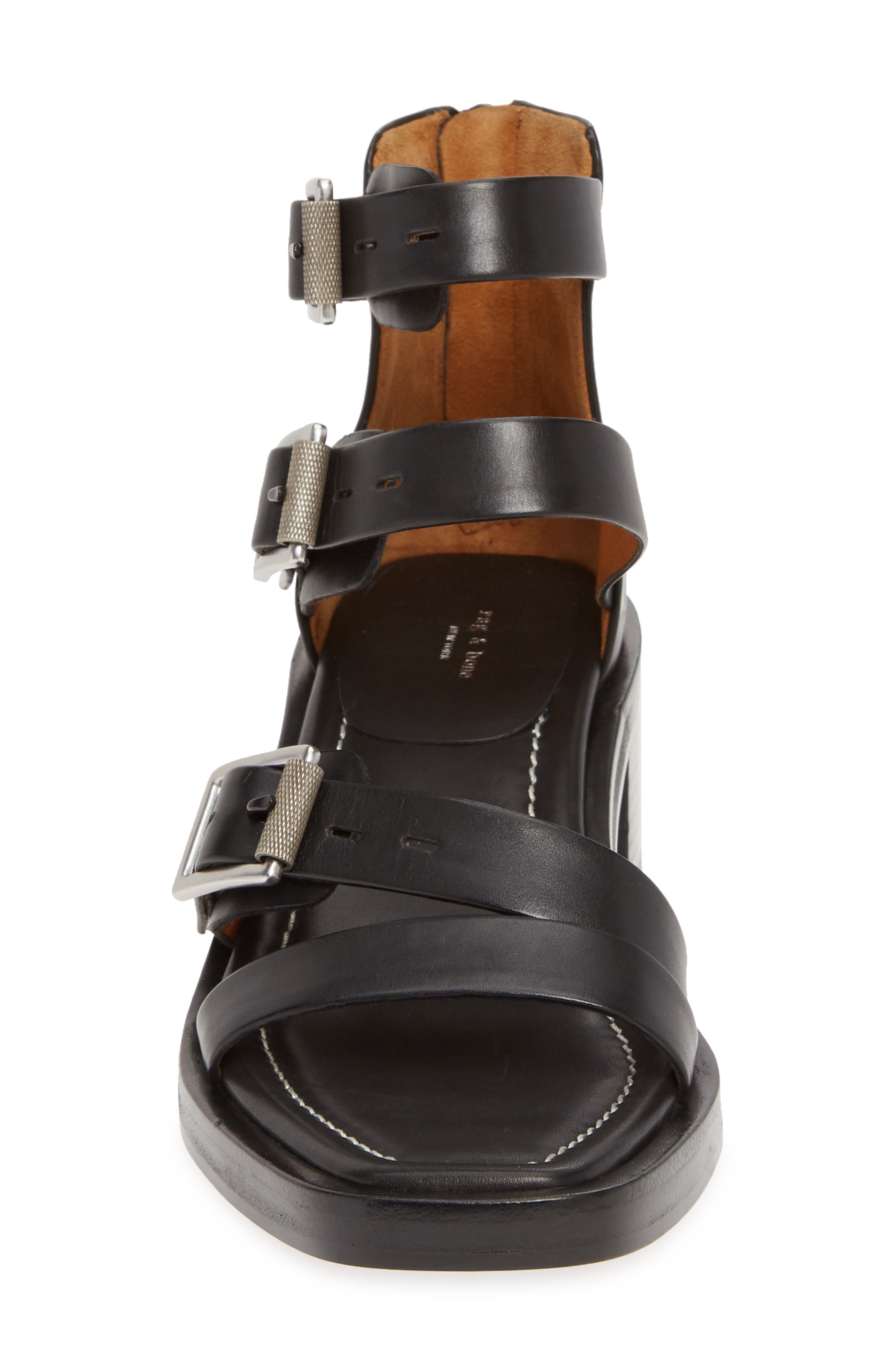 Fallon Moto Sandal, Alternate, color, BLACK